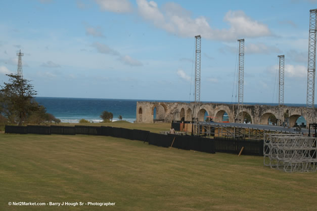 The Aqueduct Venue Under Construction - Thursday, January 18th - 10th Anniversary - Air Jamaica Jazz & Blues Festival 2007 - The Art of Music - Tuesday, January 23 - Saturday, January 27, 2007, The Aqueduct on Rose Hall, Montego Bay, Jamaica - Negril Travel Guide, Negril Jamaica WI - http://www.negriltravelguide.com - info@negriltravelguide.com...!