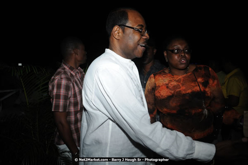 The Hon. Orette Bruce Goldwin, M.P., Prime Minister of Jamaica, Minister of Tourism, Hon. Edmund Bartlett, and Director of Tourism, Basil Smith at the Air Jamaica Jazz and Blues Festival 2008 The Art of Music - Ridday, January 25, 2008 - Air Jamaica Jazz & Blues 2008 The Art of Music venue at the Aqaueduct on Rose Hall Resort & Counrty Club, Montego Bay, St. James, Jamaica W.I. - Thursday, January 24 - Saturday, January 26, 2008 - Photographs by Net2Market.com - Claudine Housen & Barry J. Hough Sr, Photographers - Negril Travel Guide, Negril Jamaica WI - http://www.negriltravelguide.com - info@negriltravelguide.com...!