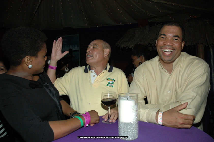 The Hon. Orette Bruce Goldwin, M.P., Prime Minister of Jamaica, Minister of Tourism, Hon. Edmund Bartlett, and Director of Tourism, Basil Smith at the Air Jamaica Jazz and Blues Festival 2008 The Art of Music - Thrusday, January 24, 2008 - Air Jamaica Jazz & Blues 2008 The Art of Music venue at the Aqaueduct on Rose Hall Resort & Counrty Club, Montego Bay, St. James, Jamaica W.I. - Thursday, January 24 - Saturday, January 26, 2008 - Photographs by Net2Market.com - Claudine Housen & Barry J. Hough Sr, Photographers - Negril Travel Guide, Negril Jamaica WI - http://www.negriltravelguide.com - info@negriltravelguide.com...!