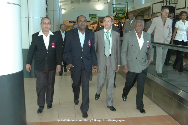 Minister of Tourism, Hon. Edmund Bartlett - Director of Tourism, Basil Smith, and Mayor of Montego Bay, Councillor Charles Sinclair Launch of Winter Tourism Season at Sangster International Airport, Saturday, December 15, 2007 - Sangster International Airport - MBJ Airports Limited, Montego Bay, Jamaica W.I. - Photographs by Net2Market.com - Barry J. Hough Sr, Photographer - Negril Travel Guide, Negril Jamaica WI - http://www.negriltravelguide.com - info@negriltravelguide.com...!