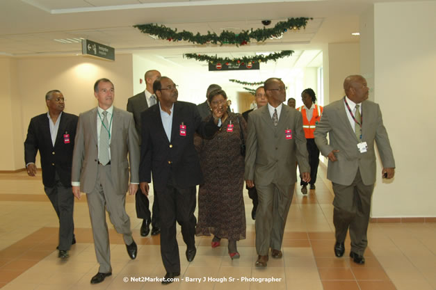 Minister of Tourism, Hon. Edmund Bartlett - Director of Tourism, Basil Smith, and Mayor of Montego Bay, Councillor Charles Sinclair Launch of Winter Tourism Season at Sangster International Airport, Saturday, December 15, 2007 - Sangster International Airport - MBJ Airports Limited, Montego Bay, Jamaica W.I. - Photographs by Net2Market.com - Barry J. Hough Sr, Photographer - Negril Travel Guide, Negril Jamaica WI - http://www.negriltravelguide.com - info@negriltravelguide.com...!