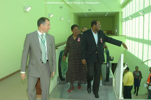 Minister of Tourism, Hon. Edmund Bartlett - Director of Tourism, Basil Smith, and Mayor of Montego Bay, Councillor Charles Sinclair Launch of Winter Tourism Season at Sangster International Airport, Saturday, December 15, 2007 - Sangster International Airport - MBJ Airports Limited, Montego Bay, Jamaica W.I. - Photographs by Net2Market.com - Barry J. Hough Sr, Photographer - Negril Travel Guide, Negril Jamaica WI - http://www.negriltravelguide.com - info@negriltravelguide.com...!