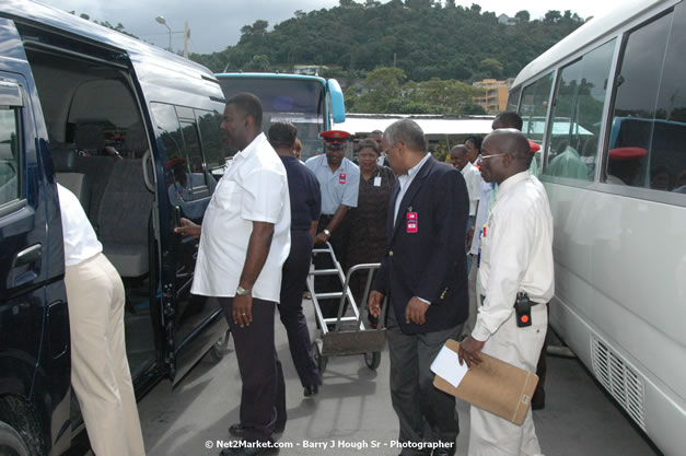 Minister of Tourism, Hon. Edmund Bartlett - Director of Tourism, Basil Smith, and Mayor of Montego Bay, Councillor Charles Sinclair Launch of Winter Tourism Season at Sangster International Airport, Saturday, December 15, 2007 - Sangster International Airport - MBJ Airports Limited, Montego Bay, Jamaica W.I. - Photographs by Net2Market.com - Barry J. Hough Sr, Photographer - Negril Travel Guide, Negril Jamaica WI - http://www.negriltravelguide.com - info@negriltravelguide.com...!