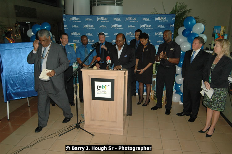 JetBue Airways' Inaugural Air Service between Sangster International Airport, Montego Bay and John F. Kennedy Airport, New York at MBJ Airports Sangster International Airport, Montego Bay, St. James, Jamaica - Thursday, May 21, 2009 - Photographs by Net2Market.com - Barry J. Hough Sr, Photographer/Photojournalist - Negril Travel Guide, Negril Jamaica WI - http://www.negriltravelguide.com - info@negriltravelguide.com...!