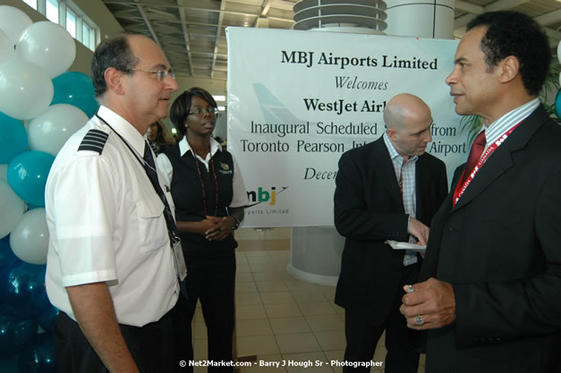 MBJ Airports Limited Welcomes WestJet Airlines - Inaugural Scheduled Service From Toronto Pearsons International Airport - Monday, December 10, 2007 - Sangster International Airport - MBJ Airports Limited, Montego Bay, Jamaica W.I. - Photographs by Net2Market.com - Barry J. Hough Sr, Photographer - Negril Travel Guide, Negril Jamaica WI - http://www.negriltravelguide.com - info@negriltravelguide.com...!