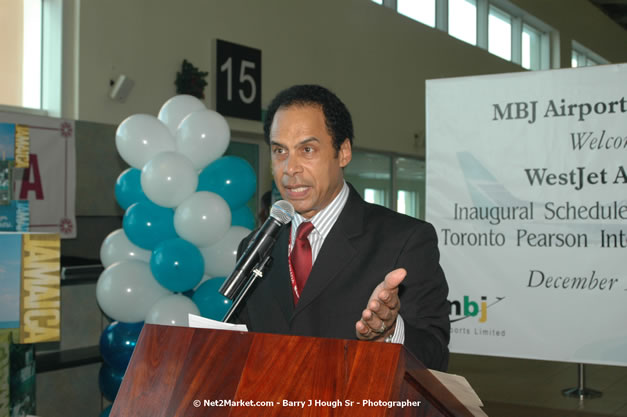 MBJ Airports Limited Welcomes WestJet Airlines - Inaugural Scheduled Service From Toronto Pearsons International Airport - Monday, December 10, 2007 - Sangster International Airport - MBJ Airports Limited, Montego Bay, Jamaica W.I. - Photographs by Net2Market.com - Barry J. Hough Sr, Photographer - Negril Travel Guide, Negril Jamaica WI - http://www.negriltravelguide.com - info@negriltravelguide.com...!