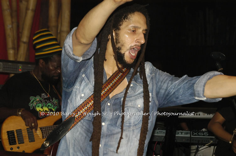 Julian Marley - Grammy Nominee & Son of the Legend Bob Marley - Live in Concert - Also featuring Ras Noble, Power Drill, Iron Head, & Robin Banks - Backing Band Roots Warrior, plus DJ Gemini @ One Love Reggae Concerts Series 09/10 @ Negril Escape Resort & Spa, February 2, 2010, One Love Drive, West End, Negril, Westmoreland, Jamaica W.I. - Photographs by Net2Market.com - Barry J. Hough Sr, Photographer/Photojournalist - The Negril Travel Guide - Negril's and Jamaica's Number One Concert Photography Web Site with over 40,000 Jamaican Concert photographs Published -  Negril Travel Guide, Negril Jamaica WI - http://www.negriltravelguide.com - info@negriltravelguide.com...!