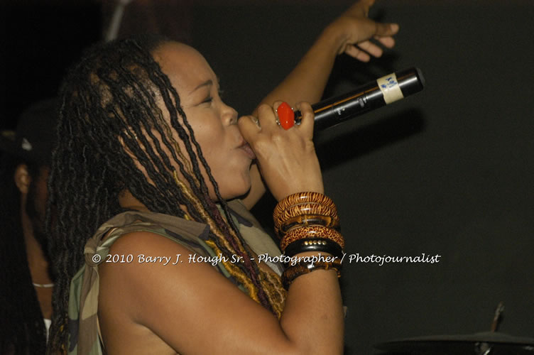 Queen Ifrica - Live In Concert - One Love Reggae Concert Series 09/10 @ Negril Escape Resort and Spa, January 5, 2010, One Love Drive, West End, Negril, Westmoreland, Jamaica W.I. - Photographs by Net2Market.com - Barry J. Hough Sr, Photographer/Photojournalist - Negril Travel Guide, Negril Jamaica WI - http://www.negriltravelguide.com - info@negriltravelguide.com...!